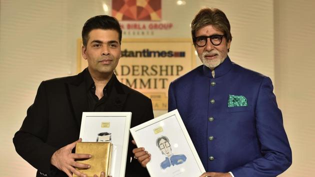 Amitabh Bachchan, in conversation with Karan Johar. (Ajay Aggarwal /HT PHOTO)