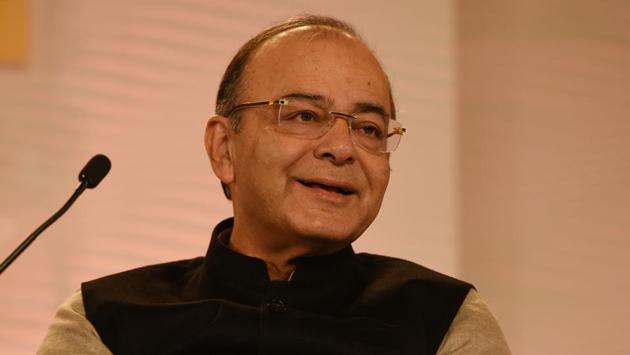 Finance minister Arun Jaitley during Hindustan Times Leadership Summit . (Virendra Singh Gosain/HT PHOTO)