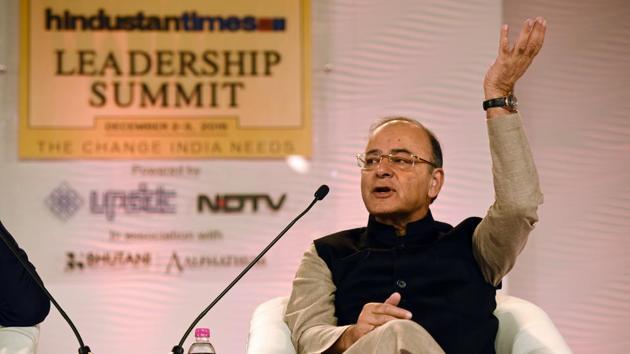 HTLS 2016: D01S01 – New Delhi, India – December 02, 2016: Finance Minister Arun Jaitley during Hindustan Times Leadership Summit at Taj Palace, in New Delhi, India on Friday, December 02, 2016. (Photo by Virendra Singh Gosain/ Hindustan Times) (Virendra Singh Gosain/HT PHOTO)