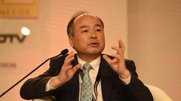 Chairman and CEO of SoftBank Masayoshi Son at the 14th Hindustan Times Leadership Summit in New Delhi on Friday.(Virendra Singh Gosain/HT Photo)