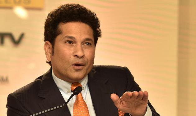 Sachin Tendulkar during the Hindustan Times Leadership Summit in New Delhi on Saturday.(Ajay Aggarwal/HT Photo)