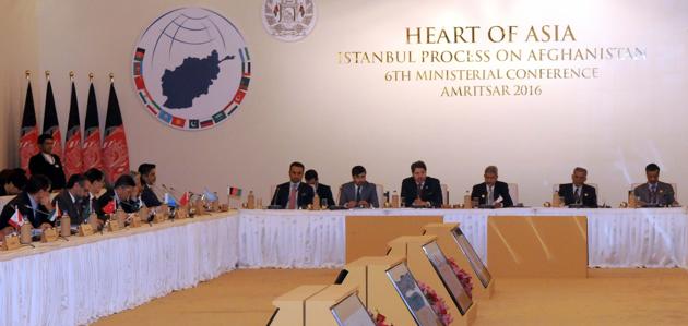 Delegates from participating countries during the Heart of Asia meet in Amritsar on Saturday (HT Photo)