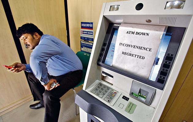 An ATM at Defence Colony Market in New Delhi on Saturday. (Sanjeev Verma/ HT Photo) An ATM at Defence Colony Market in New Delhi on Saturday. (Sanjeev Verma/ HT Photo)