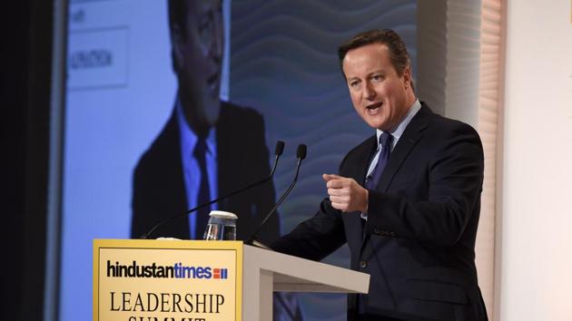 David Cameron, Former Prime Minister of the United Kingdom during his address at the Hindustan Times Leadership Summit at Taj Palace. (Gurinder Osan/HT Photo) David Cameron, Former Prime Minister of the United Kingdom during his address at the Hindustan Times Leadership Summit at Taj Palace. (Gurinder Osan/HT Photo)