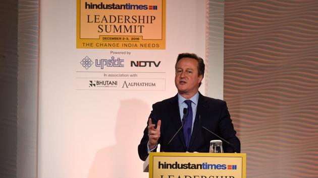 Day 2 of the Hindustan Times Leadership Summit 2016 kicked off with a session with UK’s former PM David Cameron in New Delhi on Saturday. (Gurinder Osan/HT PHoto) Day 2 of the Hindustan Times Leadership Summit 2016 kicked off with a session with UK’s former PM David Cameron in New Delhi on Saturday. (Gurinder Osan/HT PHoto)