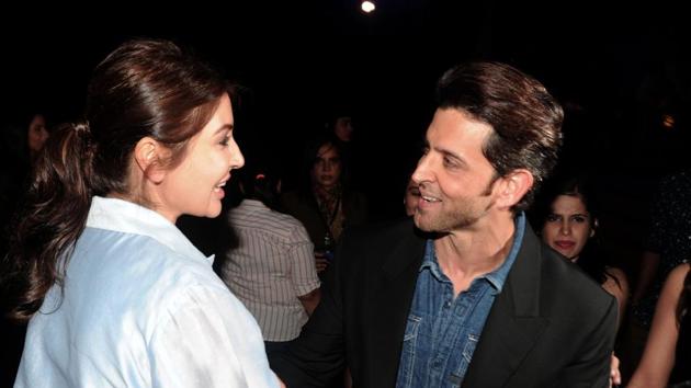 Bollywood actors Anushka Sharma and Hrithik Roshan attend the GQ Fashion Nights 2016 menswear fashion show in Mumbai on December 3. (AFP)