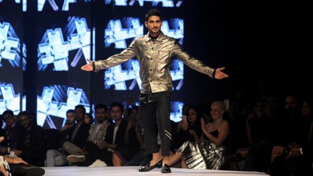 Actor Pateik Babbar walks the catwalk. (AFP) Actor Pateik Babbar walks the catwalk. (AFP)