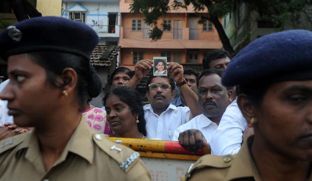 Minutes after local TV channels claimed Jayalalithaa was dead, Chennai’s Apollo Hospital said the rumours were “baseless and false”. Here supporters react for the rumours. (AFP)