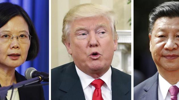 Combination photos of Taiwan's President Tsai Ing-wen, left, US President-elect Donald Trump, center, and China's President Xi Jinping. (AP Photo) Combination photos of Taiwan's President Tsai Ing-wen, left, US President-elect Donald Trump, center, and China's President Xi Jinping. (AP Photo)