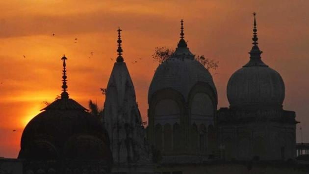 Birds fly at sunset over a Hindu temple on the 20th anniversary of the Babri mosque demolition in Ayodhya.(Representative Image)