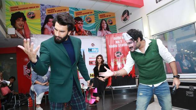 Ranveer, in this true avatar, was seen grooving with the fans. (AMAL KS /HT Photo) 