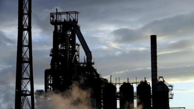 One of the blast furnaces of the Tata Steel plant is seen in Port Talbot, South Wales.(Reuters File Photo)