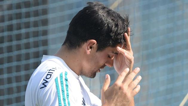 England captain Alastair Cook reacts during a training session at the Wankhede stadium. (AFP) England captain Alastair Cook reacts during a training session at the Wankhede stadium. (AFP)