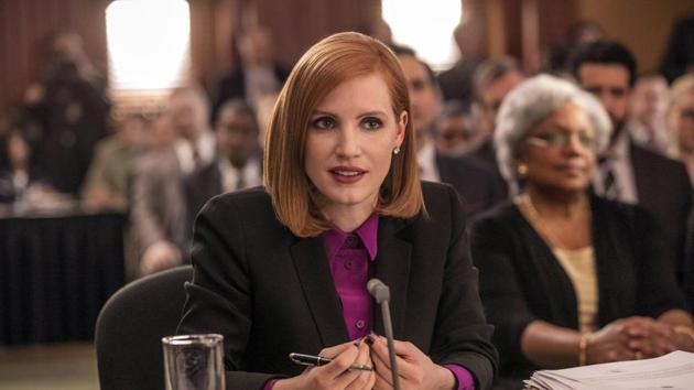 Jessica Chastain in a still from Miss. Sloane. (Dubai International Film Festival)
