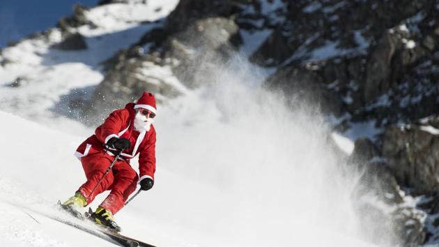 A man dressed as Santa Claus skis down the slope during a promotional event on the opening weekend in the alpine ski resort in Verbier, Saturday on December 3, 2016. Around 1200 skiers dressed as Santa Claus were granted free access to the ski resort to celebrates the ski season's opening. (AP) A man dressed as Santa Claus skis down the slope during a promotional event on the opening weekend in the alpine ski resort in Verbier, Saturday on December 3, 2016. Around 1200 skiers dressed as Santa Claus were granted free access to the ski resort to celebrates the ski season's opening. (AP)