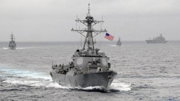 A US warship patrols in the disputed region of South China Sea. (Reuters File Photo) A US warship patrols in the disputed region of South China Sea. (Reuters File Photo)