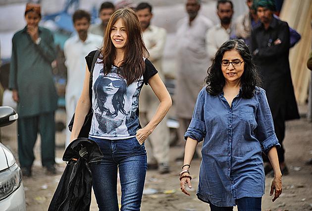 ’The context in which we know India and Pakistan is always conflict and divide. We specifically wanted to look away from that and see the two countries just as they are,’ says Kalki Koechlin, seen here with Sahiba Sumar.
