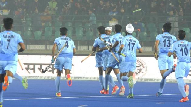India defeated Canada 4-0 in their first match of 2016 Hockey Junior World Cup. (HT Photo)
