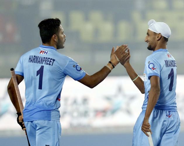 Mandeep Singh, Harmanpreet Singh, Varun Kumar and Ajit Pandey scored for the hosts. (Hockey India)