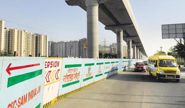 The Uttar Pradesh government has given its nod for construction of a 15-km Metro project that is proposed to connect Noida’s Sector 71 with Greater Noida’s Knowledge Park V. (HT Photo) The Uttar Pradesh government has given its nod for construction of a 15-km Metro project that is proposed to connect Noida’s Sector 71 with Greater Noida’s Knowledge Park V. (HT Photo)
