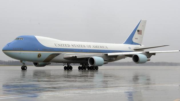 Air force One, the US presidential aircraft, prepares to take off.(AP photo)