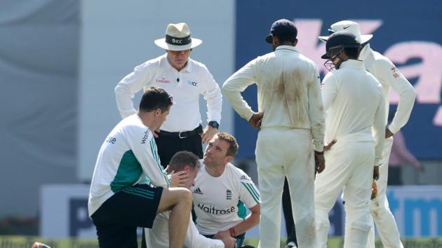 Amidst all the excitement, there was real scare for umpire Paul Reiffel who was hit by a ball thrown from the boundary.  (BCCI) 