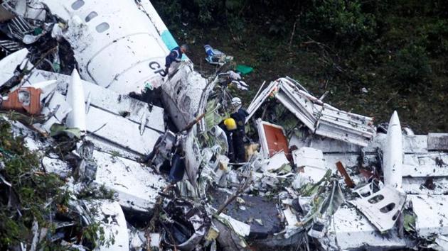 The crash happened in Colombia late last month, killing 71 people after the plane allegedly ran out of fuel. (REUTERS) The crash happened in Colombia late last month, killing 71 people after the plane allegedly ran out of fuel. (REUTERS)