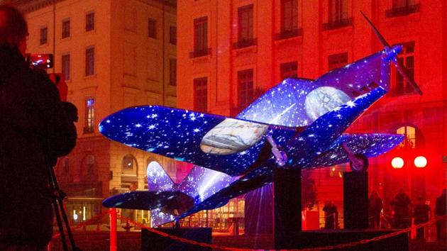 Seen here, View of Vols de Nuit installation by artist Thierry Chenavaud. (REUTERS)