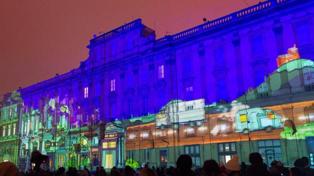 Another side of the View of Sans Dessus Dessous installation. (REUTERS)