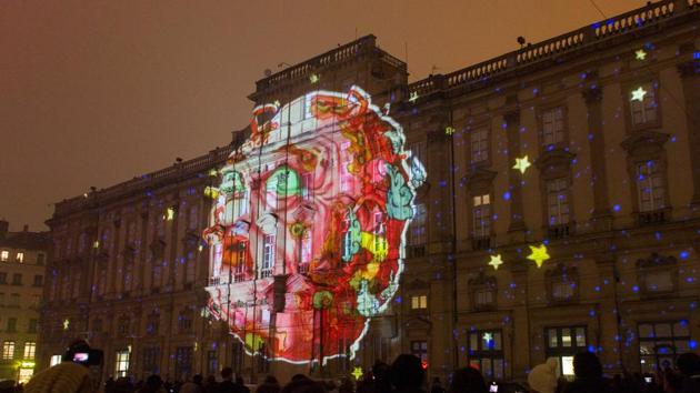 The View of Sans Dessus, Dessous installation by artist Joseph Couturier in the city. (REUTERS)