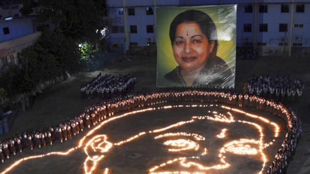 A candle-light ceremony being held by students at Kolathur in memory of Jayalalithaa in Chennai on Thursday. (HT file photo) A candle-light ceremony being held by students at Kolathur in memory of Jayalalithaa in Chennai on Thursday. (HT file photo)