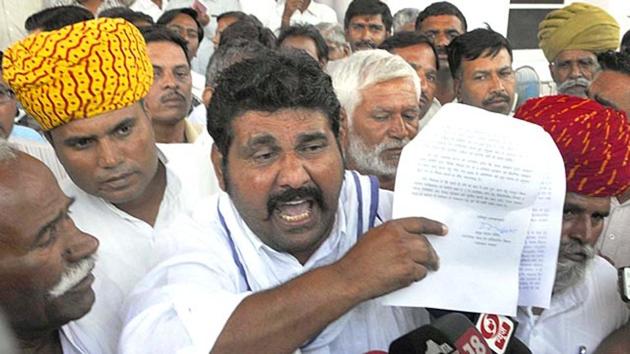 A Rajasthan government notification in October 2015 gave 5% reservation to the special backward classes (SBCs), including Gujjars. This raised the reservation in the state to 54%, violating the 50%-limit set by the Supreme Court a few years ago. (HT file photo) A Rajasthan government notification in October 2015 gave 5% reservation to the special backward classes (SBCs), including Gujjars. This raised the reservation in the state to 54%, violating the 50%-limit set by the Supreme Court a few years ago. (HT file photo)