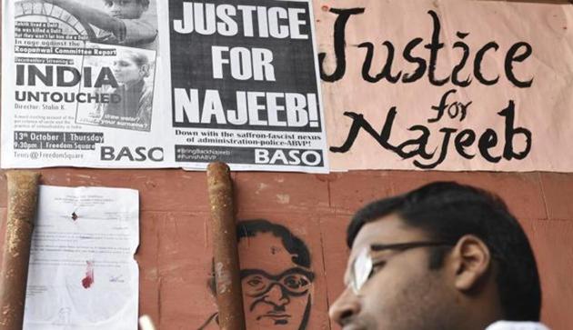 Najeeb, a first year M.Sc. student, went missing from JNU’s Mahi-Mandvi hostel on October 15 allegedly after an on-campus scuffle between him and some members of the Akhil Bhartiya Vidyarthi Parishad Najeeb, a first year M.Sc. student, went missing from JNU’s Mahi-Mandvi hostel on October 15 allegedly after an on-campus scuffle between him and some members of the Akhil Bhartiya Vidyarthi Parishad