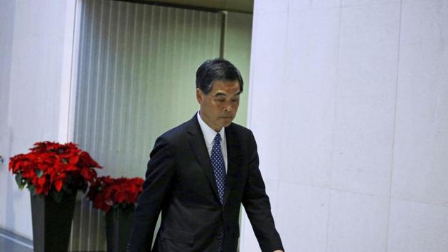 Hong Kong chief executive Leung Chun-ying leaves after briefing media in Hong Kong on December 9, 2016. The divisive Beijing-backed leader said he won't run again for the job after his current term ends next year, citing family reasons. (AP) Hong Kong chief executive Leung Chun-ying leaves after briefing media in Hong Kong on December 9, 2016. The divisive Beijing-backed leader said he won't run again for the job after his current term ends next year, citing family reasons. (AP)