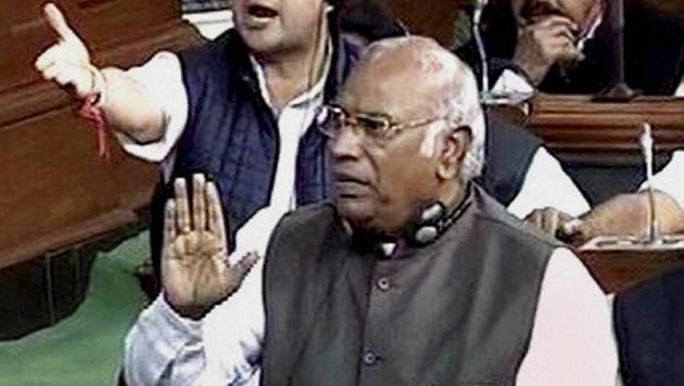 Congress leader Mallikarjun Kharge speaks in the Lok Sabha in New Delhi. (PTI File Photo) Congress leader Mallikarjun Kharge speaks in the Lok Sabha in New Delhi. (PTI File Photo)