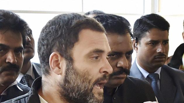 New Delhi: Congress Vice President Rahul Gandhi speaks to the media outside Parliament House during the winter session, in New Delhi on Friday. PTI Photo by Kamal Singh(PTI12_9_2016_000164B)(PTI) New Delhi: Congress Vice President Rahul Gandhi speaks to the media outside Parliament House during the winter session, in New Delhi on Friday. PTI Photo by Kamal Singh(PTI12_9_2016_000164B)(PTI)