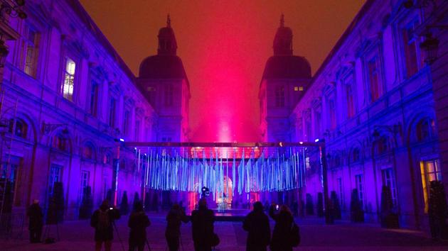 Seen here, the View of Platonium installation by artist Eric Michel et Akari-Lisa Ishii in Lyon. (REUTERS)