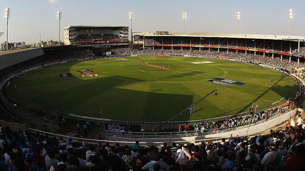 A general view of the Sardar Patel Stadium in Motera, in Ahmedabad.(Getty Images)