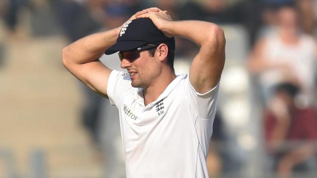 England skipper Alastair Cook made a tactical blunder by dropping off-spinner Gareth Batty for the fourth Test against India at Wankhede Stadium, in favour of seamer Jake Ball. (Pratham Gokhale/HT PHOTO) England skipper Alastair Cook made a tactical blunder by dropping off-spinner Gareth Batty for the fourth Test against India at Wankhede Stadium, in favour of seamer Jake Ball. (Pratham Gokhale/HT PHOTO)