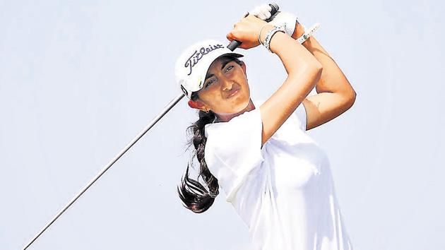 India’s Aditi Ashok capped her sensational season which fetched her the Rookie of the Year accolade on the Ladies European Golf Tour by finishing tied third on the Dubai Ladies Masters Tournament on Saturday. It was worth 26,250 euros (approx Rs.18.70 lakh).(Getty Images)