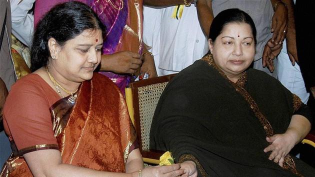 Saturday’s Twitter announcement comes amid speculations that Sasikala (left), the former CM’s aide, is eyeing the top post of the party’s general secretary. (PTI) Saturday’s Twitter announcement comes amid speculations that Sasikala (left), the former CM’s aide, is eyeing the top post of the party’s general secretary. (PTI)