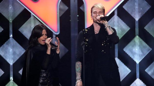 Machine Gun Kelly and Camila during their performance. (REUTERS) Machine Gun Kelly and Camila during their performance. (REUTERS)