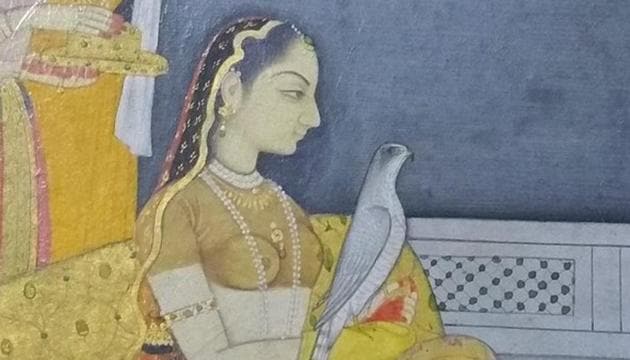 ‘A Rani on a Terrace’ with a Northern goshawk (1746-48) by the Pahari artist, Nainsukh. From the Jagdish & Kamla Mittal Museum of Indian Art, Hyderabad. (@DALRYMPLEWILL ON TWITTER) ‘A Rani on a Terrace’ with a Northern goshawk (1746-48) by the Pahari artist, Nainsukh. From the Jagdish & Kamla Mittal Museum of Indian Art, Hyderabad. (@DALRYMPLEWILL ON TWITTER)