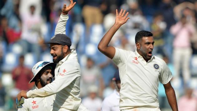 Virat Kohli (left) handling of main spinner Ravichandran Ashwin has been a key feature of his captaincy, and the off-break bowler has responded brilliantly to the faith shown in him. Former Australia skipper Ian Chappell puts Kohli ahead of his Aussie counterpart Steve Smith for his ability to handle spin bowlers. (AFP) Virat Kohli (left) handling of main spinner Ravichandran Ashwin has been a key feature of his captaincy, and the off-break bowler has responded brilliantly to the faith shown in him. Former Australia skipper Ian Chappell puts Kohli ahead of his Aussie counterpart Steve Smith for his ability to handle spin bowlers. (AFP)