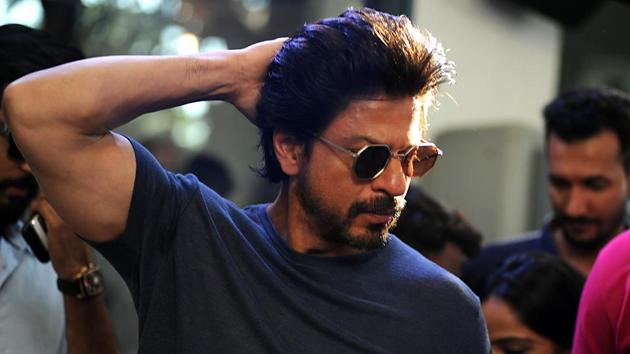 Shah Rukh Khan poses during the Muhurat for upcoming Marathi film Hrudayantar in Mumbai. (AFP)