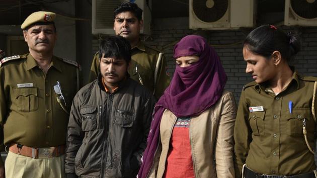 Delhi police arrested a Nepalese man and a woman from Meghalaya for the murder of two women. (Mohd Zakir/HT Photo) Delhi police arrested a Nepalese man and a woman from Meghalaya for the murder of two women. (Mohd Zakir/HT Photo)