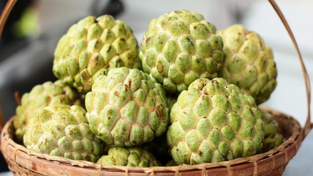 Custard apple: This fruit has a combination of Vitamins A and C, which help in combating free radicals in the body. It works to keep skin moisturised and healthy. Custard apple works great as a natural scrub as well. Consuming custard apple juice on a regular basis stimulates the development of new cells in the layers of the skin. It also assists in healing of abrasion and cut. (Shutterstock) Custard apple: This fruit has a combination of Vitamins A and C, which help in combating free radicals in the body. It works to keep skin moisturised and healthy. Custard apple works great as a natural scrub as well. Consuming custard apple juice on a regular basis stimulates the development of new cells in the layers of the skin. It also assists in healing of abrasion and cut. (Shutterstock)