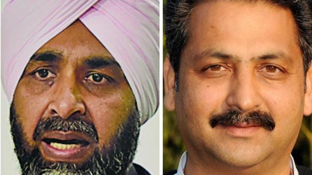 Manpreet Badal and (right) Vijay Inder Singla. (HT Photo) Manpreet Badal and (right) Vijay Inder Singla. (HT Photo)