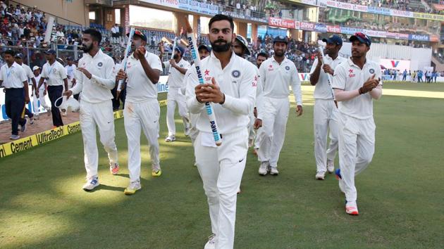 Virat Kohli continued his magnificent run in Tests as he registered his fifth consecutive series win. (Photo by: Deepak Malik/ BCCI/ SPORTZPICS)