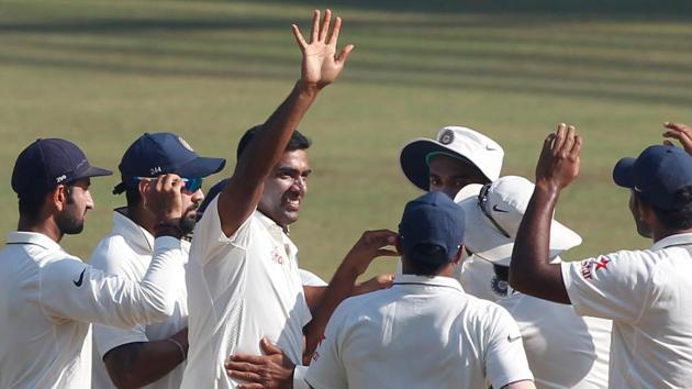 Ravichandran Ashwin picked up 12/167 in the match as India thrashed England by an innings and 36 runs to take an unbeatable 3-0 lead in the series. (Photo by:BCCI)